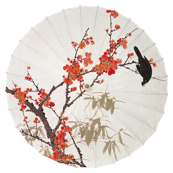 油纸伞 梅兰竹菊图 古风江南古典防雨实用油纸伞 工艺纸伞 喜上枝头2