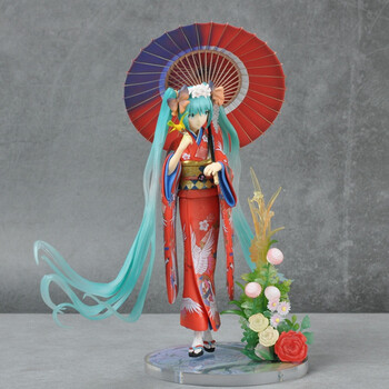 日本动漫miku魔法熊花色衣v家公仔和服模型摆件未来 花衣和服款 送礼