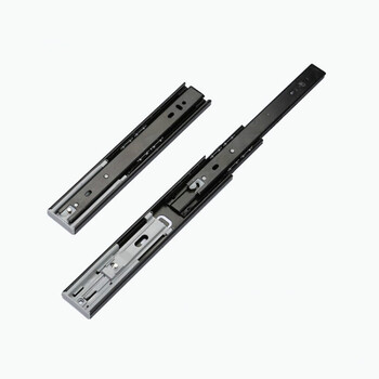 抽屉轨道 阻尼 45mm加厚三节抽屉滑轨缓冲阻尼静音钢珠导轨滑道 阻尼