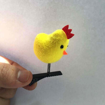 卖萌鸡儿童宝宝礼物发饰发夹发箍可爱小鸡头饰女发卡发圈饰品 浅灰色