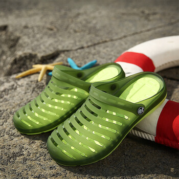 水晶护士鞋39402018新款洞洞鞋男夏季沙滩鞋凉鞋男士休闲拖鞋镂空包头