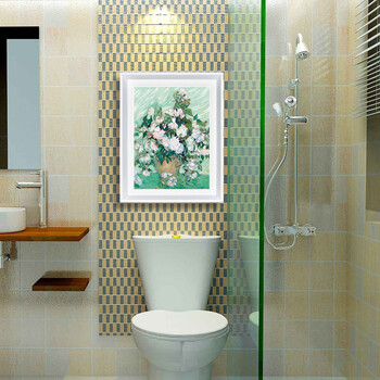 列昂纳多artpioneer现代简约梵高白玫瑰装饰画有框卫生