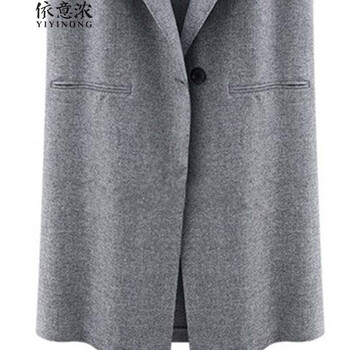 依意浓 8691#秋装新品街头时尚一粒扣女款马甲/马夹 黑 均