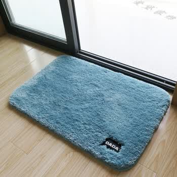 浴室柔软吸水滑卧室玄关床边毯门口垫脚垫地毯 茸绒垫dada129水湖蓝色