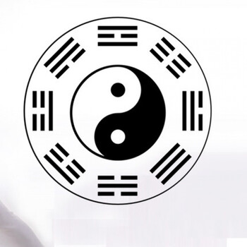 太极八卦图墙贴纸 健身房会所武术跆拳道馆公司家居镇避宅邪墙贴 黑色