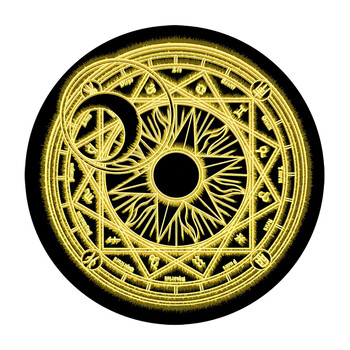 小樱魔法阵地毯魔卡少女樱 宿舍寝室拍照试衣间圆形垫 黑光金 库洛款