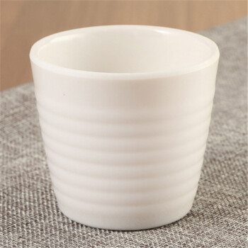 越龙兴 白色塑料密胺口杯餐厅饭店家用水杯饮料茶杯随手仿瓷餐具儿童