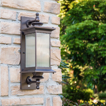 灯阳台灯室外壁灯防水别墅灯 黑色 带32w led u型玉米灯泡--(白光)