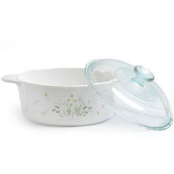 康宁CORNINGWARE 3.25L香草城市圆型玻璃汤锅P-32-HC