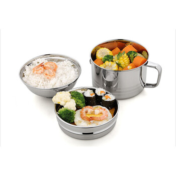 
                                                            合兴利不锈钢快餐杯加厚双层成人上班带饭分隔食堂打饭餐盒三层分格便当盒便携1人简约儿童学生快餐杯                