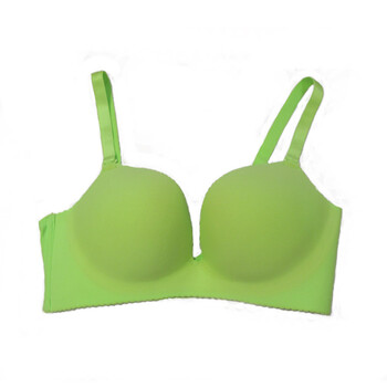 日本胸罩女 小胸聚拢内衣无痕 收副乳性感上托夏文胸少女 lm绿色 80b