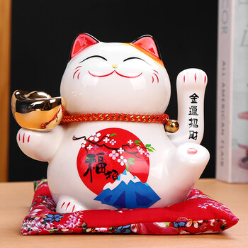 开业送礼电动手摇可爱招财猫居家摆件 6寸摇手招福·元宝
