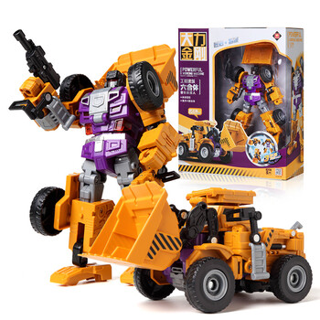 锦江大力金刚神变形玩具 工程车汽车模型合体汽车人六合体 铲土车(车