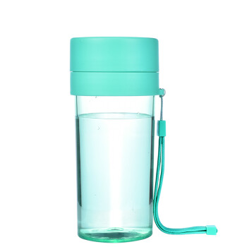 
                                        爱因美 塑料杯子防漏   学生水杯带茶隔 运动水杯trian材质  随身杯带提绳 蓝色 360ml                