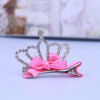 儿童发夹 宝宝生日皇冠发卡 女孩头饰发饰 女童水钻王冠钻石夹子 单钻