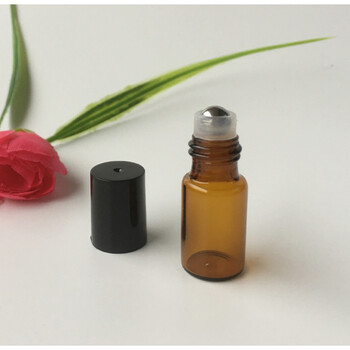 瓶空瓶香水分装瓶钢珠走珠瓶涂抹式便携玻璃分装瓶 茶色3毫升【图片