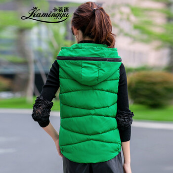 卡茗语2015秋冬新款羽绒服时尚韩版羽绒服修身马甲 黑色 L