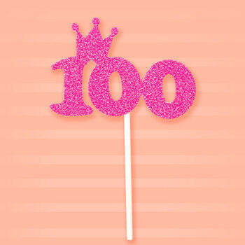 生日派对插旗装扮寿字卡通创意插牌宝宝生日数字装饰摆件 枚红100插旗