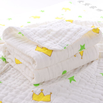 婴幼儿童方形纱布浴巾童被盖被夏季 酒红色 高密皇冠110*110 110x110