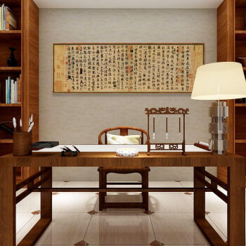现代中式王羲之兰亭序字画书法作品客厅装饰画办公室书房挂画实木有框