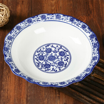 青花瓷水煮鱼碗汤碗大碗酒店用大号陶瓷汤碗大码菜碗汤盆酸菜鱼盆 12