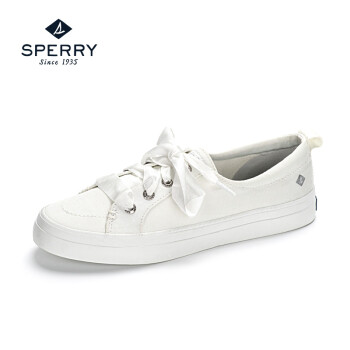 Sperry 美国女鞋低帮系带平底透气舒适帆布鞋休闲小白鞋白色sts715 39 图片价格品牌报价 京东