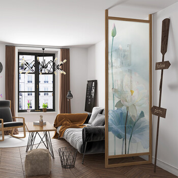 现代屏风隔断客厅中式顶天立地半透明时尚简约玄关隔断办公室座屏