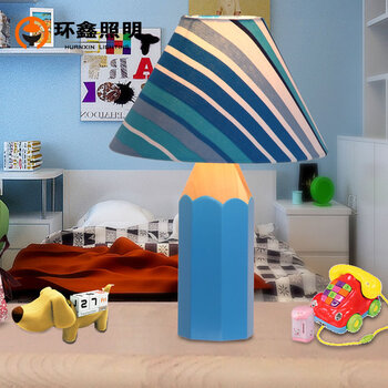 环鑫儿童房卡通台灯装饰孩子房间铅笔护眼灯卧室床头灯 绿色