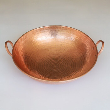 纯手工纯铜锅铜炒锅紫铜双耳炒菜锅红铜锅铜餐具 双耳圆底加大号