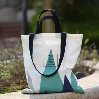 新款撞色原创布包创意图案文艺小清新街拍女单肩帆布包环保袋春七夕