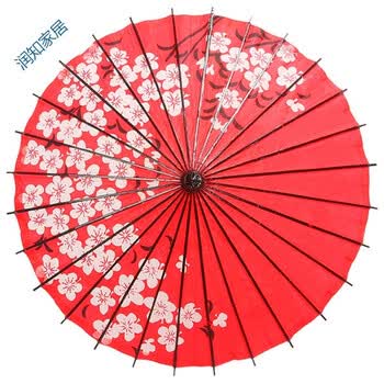 手工红色樱花油纸伞古典江南防雨实用工艺舞蹈道具小桐油伞装饰伞