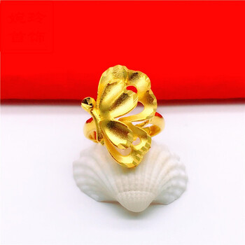 新款仿金饰品女久不掉色 假黄金装饰品项链蝴蝶吊坠 镀金沙金首饰