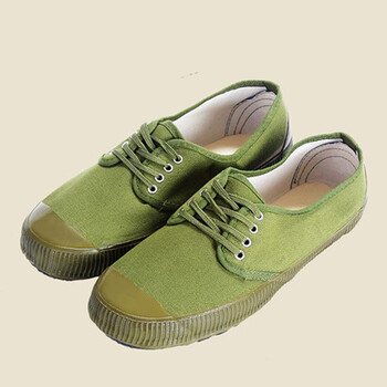 夏季帆布军训鞋工作鞋迷彩鞋 军绿色 34码