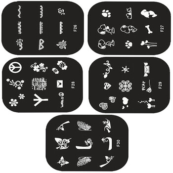 印花模板 美甲工具转印章指甲油印花图案 f16-f30系列印花钢板 印花