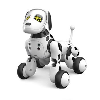 玩具儿童机器狗狗电动遥控宠物机器人会唱会走男女孩 机器狗-黑白