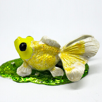 金鱼汽车摆件汽车香水座合金汽车装饰品创意车饰车载用品 黄色 10*5*5