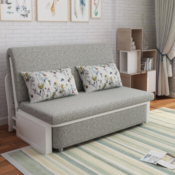 1.5米实木可折叠沙发床客厅双人小户型多功能单人沙发1.2推拉两用 1.