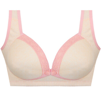 孕妇产后哺乳文胸前开扣式喂奶内衣无钢圈刺绣性感聚拢 肉色 36/80