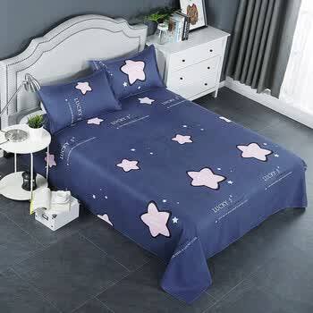 露菲(luffe)动漫卡通印花床单单件单人床被单学生宿舍上下铺 深蓝色