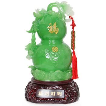 tntlove 玉葫芦摆件 风水福禄寿喜纳福开运家居饰品 翠玉色