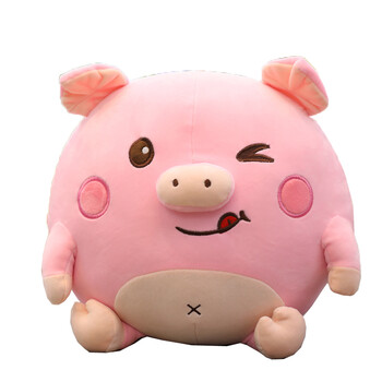 悦和 粉色少女心玩具抱抱猪卡通可爱软体圆球猪猪抱枕布娃娃布偶头