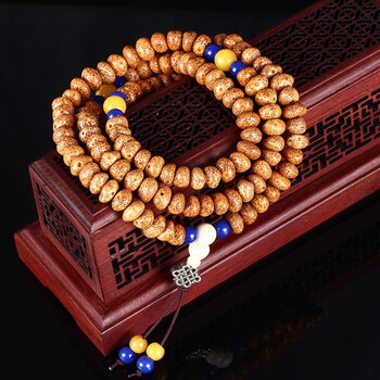 ni)天然藏式小元宝籽菩提108佛珠手串红元宝正月高密老籽红藤籽手链
