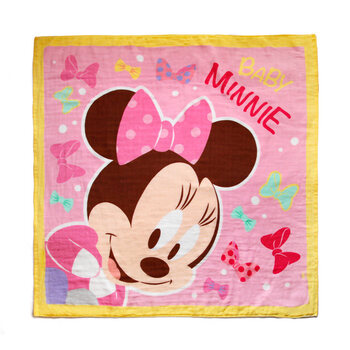 宝宝棉纱布卡通大毛巾浴巾 儿童婴儿洗澡柔软吸水男女 p粉色(米妮)