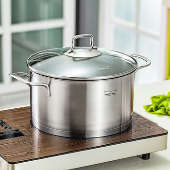 momscook304不锈钢复底汤锅大汤锅电磁炉通用加厚高深汤锅mt2212汤煲