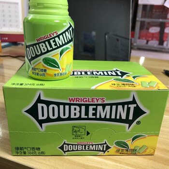 箭牌wrigley 南宁巴掌 绿箭瓶装绿茶味64g/瓶*6瓶/盒