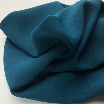 惠心雪纺布料乱麻面料夏单层加厚纯色不透连衣裙古装汉服布料 孔雀蓝