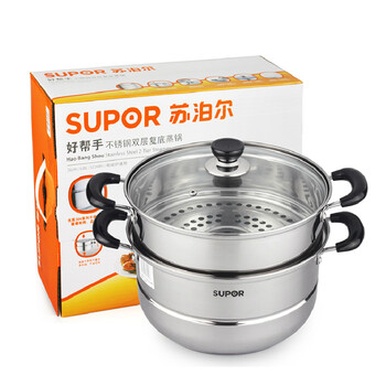 
                                        苏泊尔（SUPOR） 好帮手304不锈钢双层蒸锅 28cm蒸笼SZ28B5 燃气电磁炉通用                