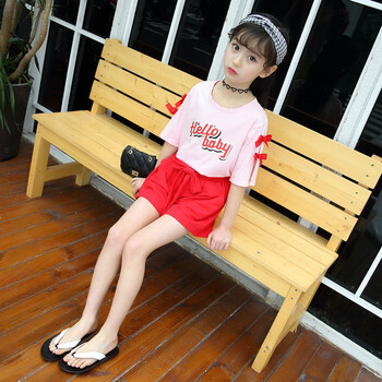 2018新品小女孩夏季套装11岁韩版女童洋气夏装短裤套装8韩版9时尚十岁