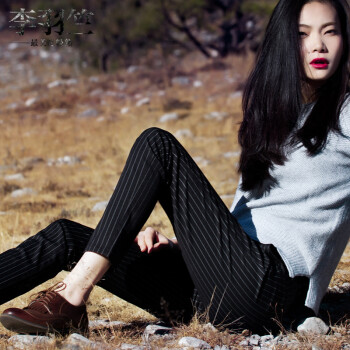 李羽竺 经典竖条纹哈伦裤女显瘦小脚裤 春夏简约休闲西裤百搭弹力长裤修身女裤 百搭黑色 28码-104到110斤
