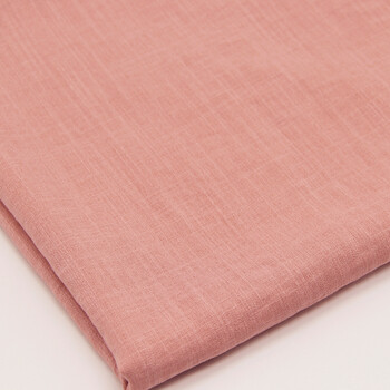 亚麻布料服装面料麻布薄透气苎麻夏季连衣裙裤子棉麻布料 肉粉色 一米